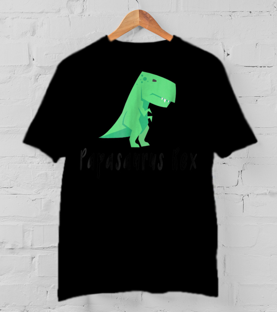 Papasaurus Rex Cute Dinosaur Dad Funny T-Shirt