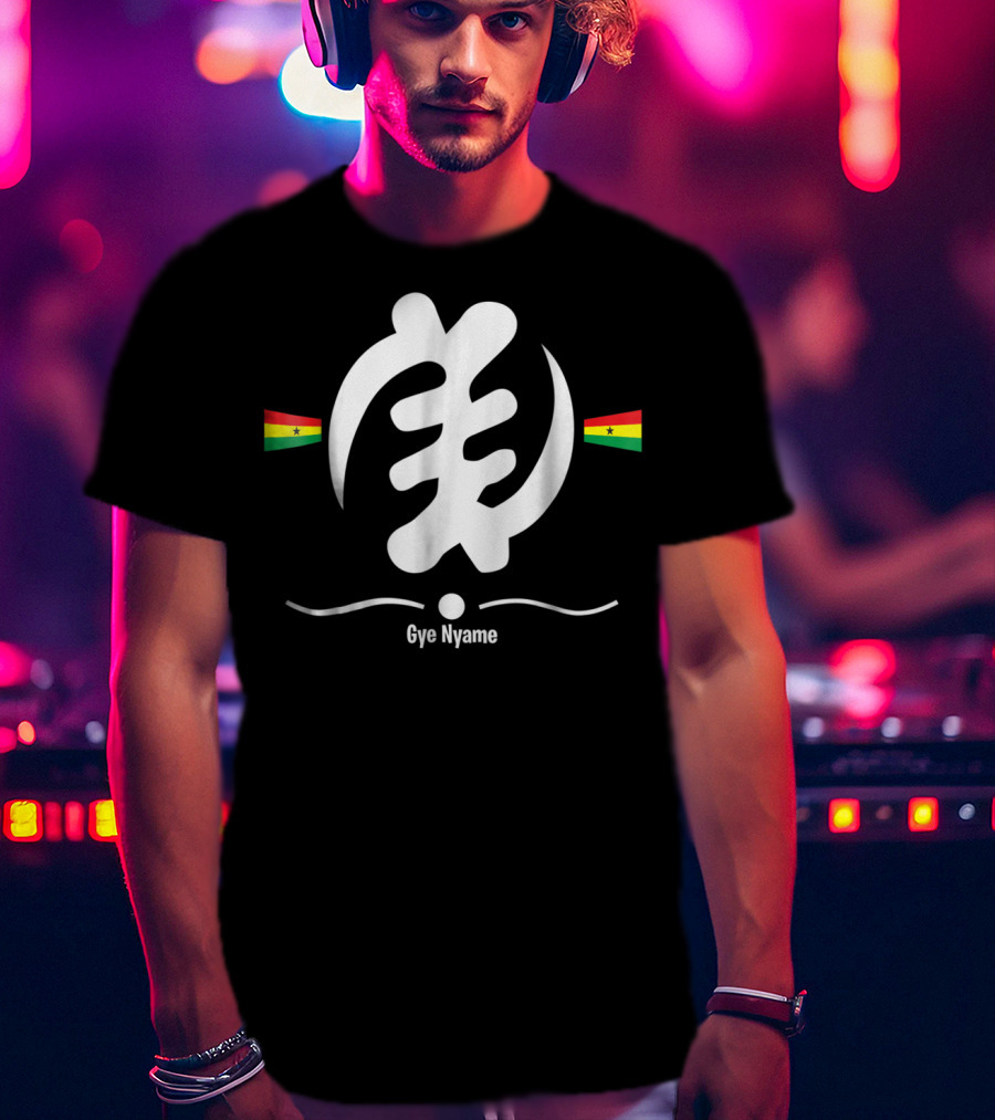 Ghana Flag Gye Nyame Adinkra Symbol Dad Kid93 T-Shirt