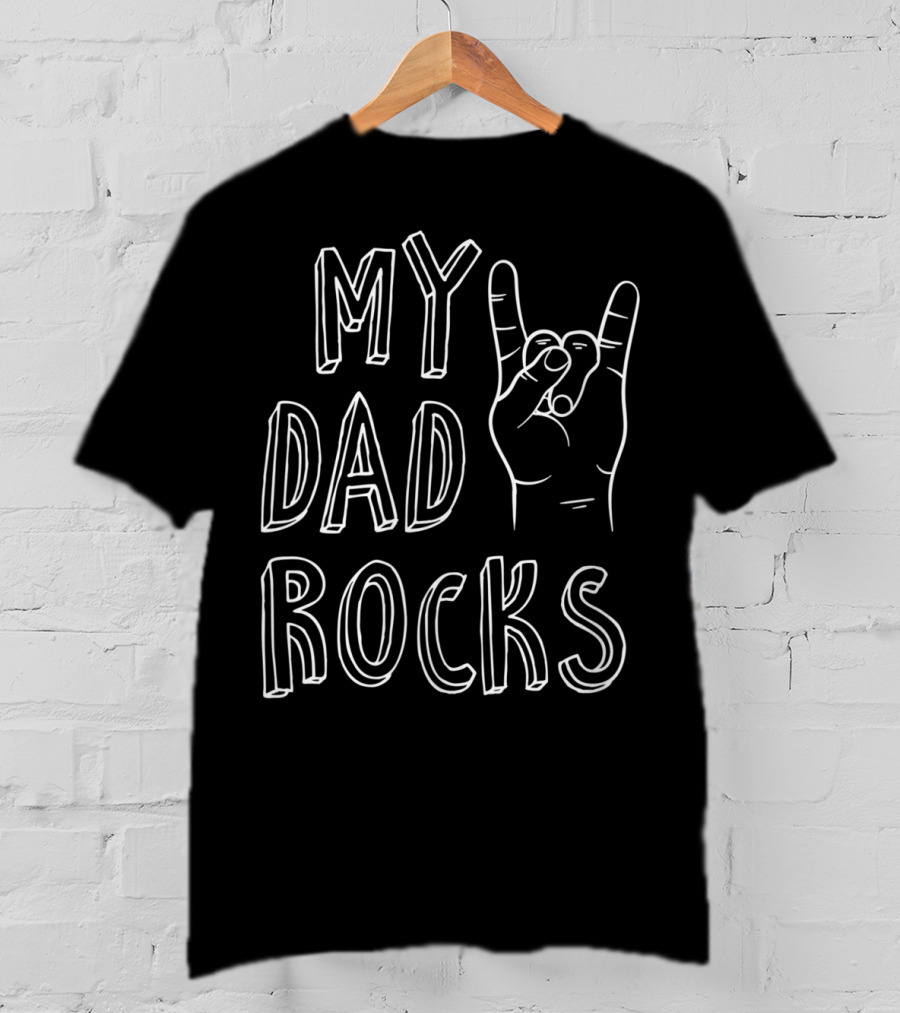 My Dad ROCKS Kids Premium Hand Gesture T-Shirt