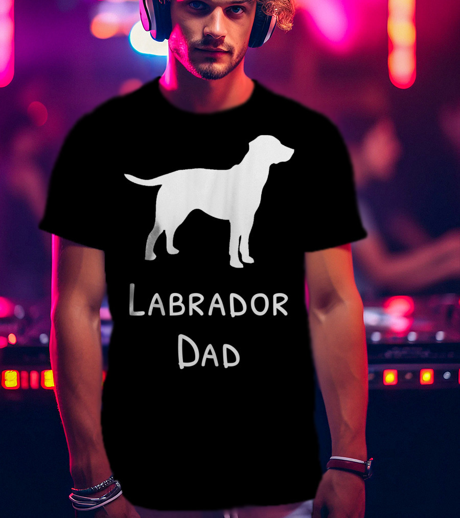 Labrador Dad Silhouette Canine Father's Day T-Shirt