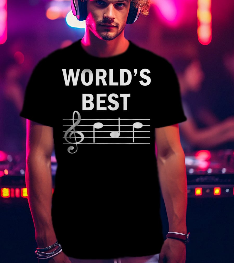 World's Best Dad Ever Treble Clef Musician T-Shirt
