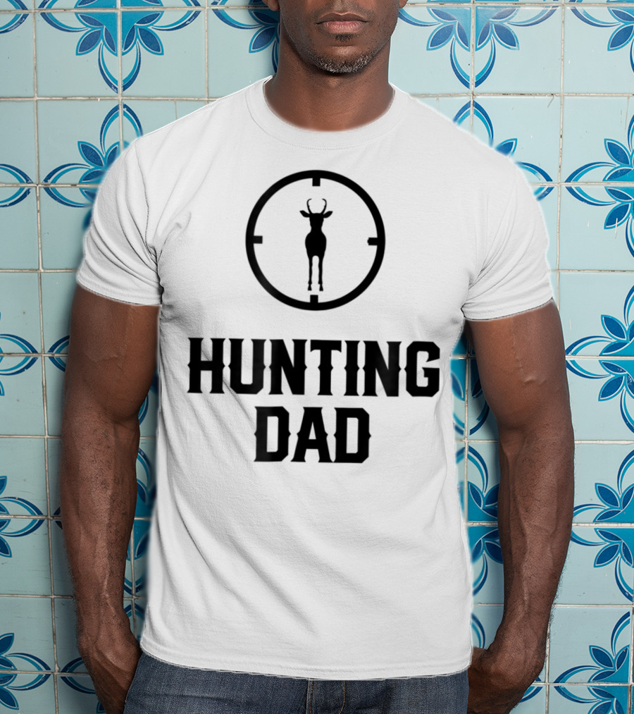 Hunting Dad Deer Silhouette Target Men's T-Shirt