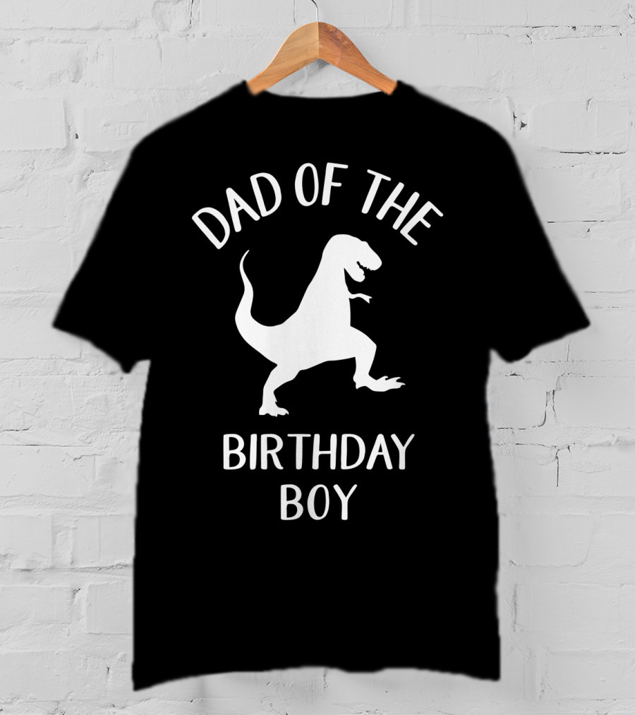 Dad Of The Birthday Boy Funny Dinosaur Mens T-Shirt