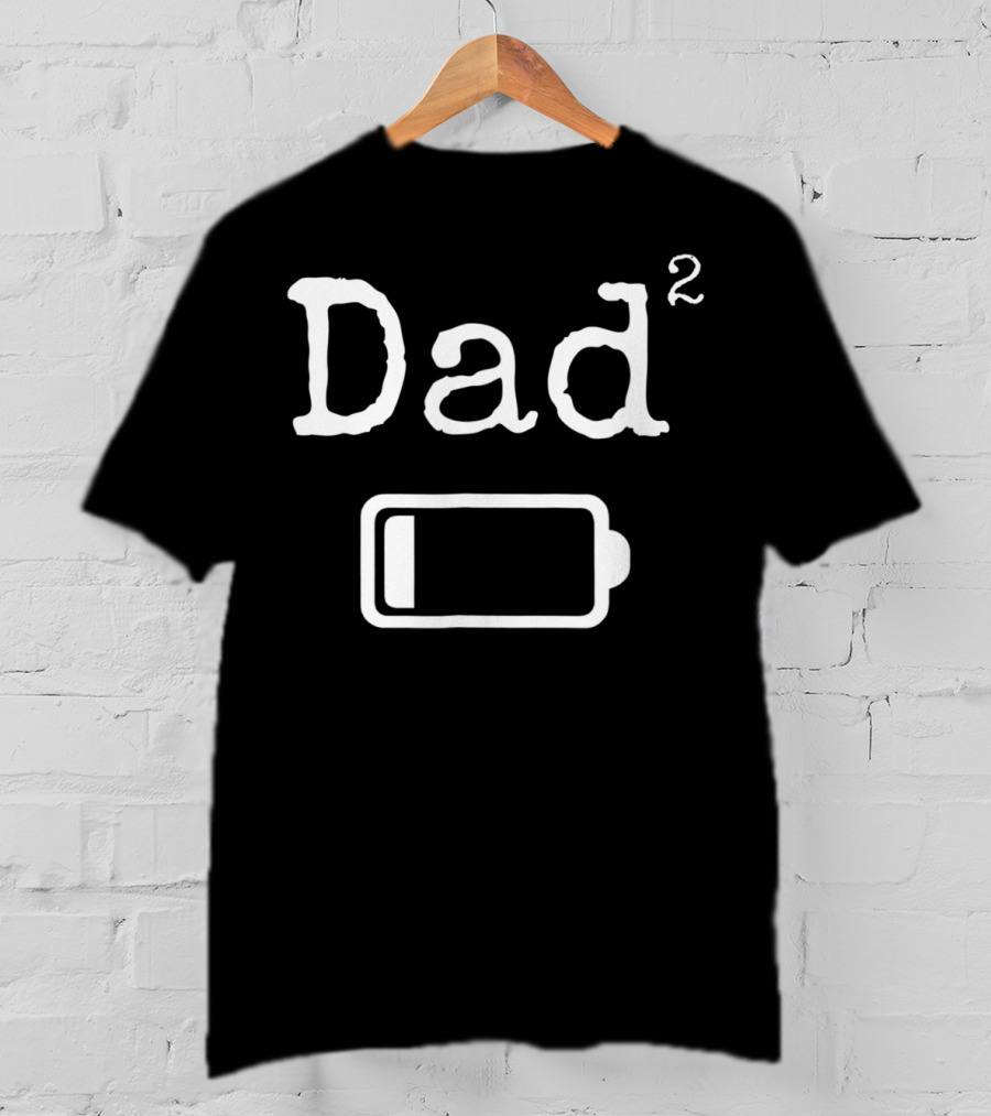 Dad2 Low Battery Tired Dad Funny Dad Mens T-Shirt