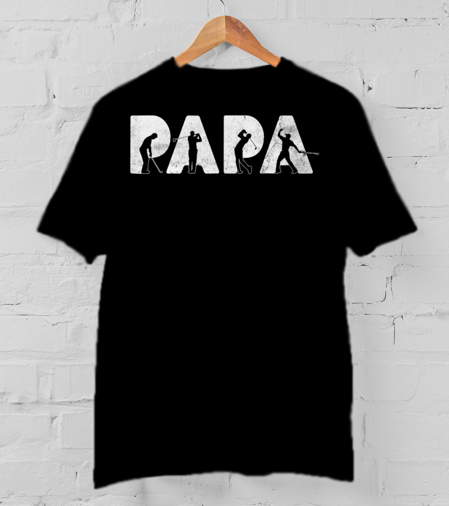 Papa Golf Silhouette Design For Men's Funny Dad T-Shirt