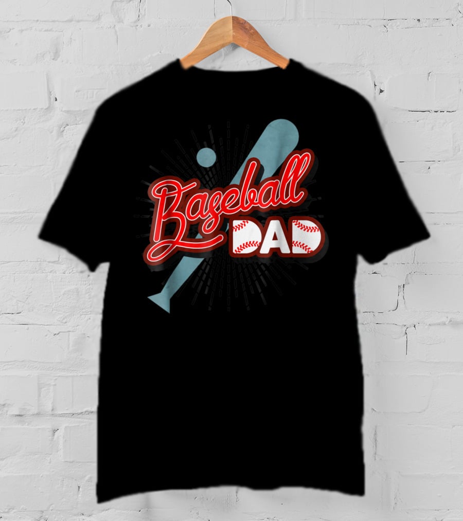 Baseball Dad Cute Dad Sport Bat And Ball T-Shirt