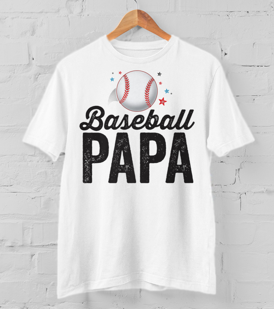 Baseball Papa Dad Father Grandpa Coach T-Shirt