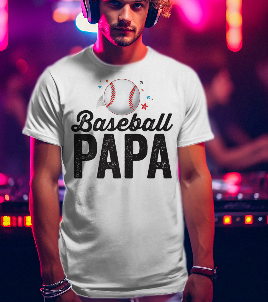 Baseball Papa Dad Father Grandpa Coach T-Shirt