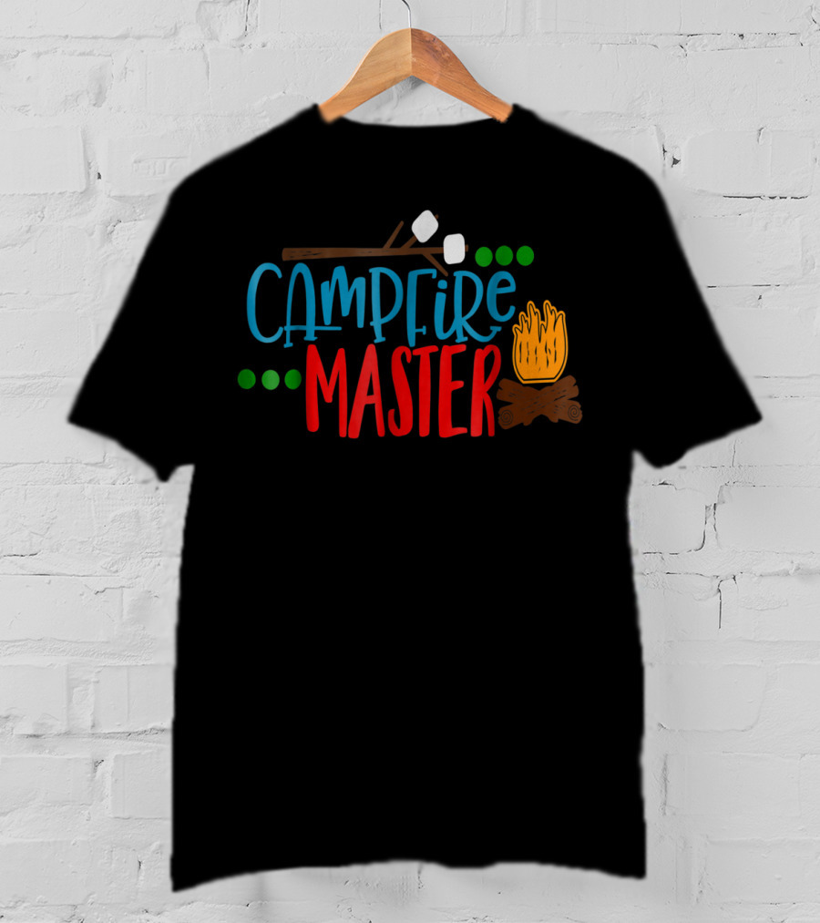 Campfire Master Marshmallows Bonfire Husband Dad Camping S'mores Bonfire80 T-Shirt
