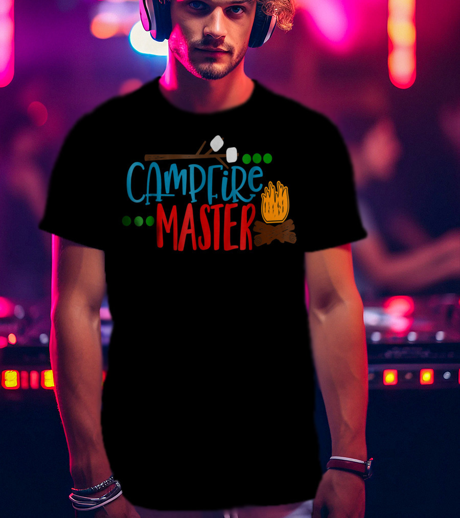 Campfire Master Marshmallows Bonfire Husband Dad Camping S'mores Bonfire80 T-Shirt