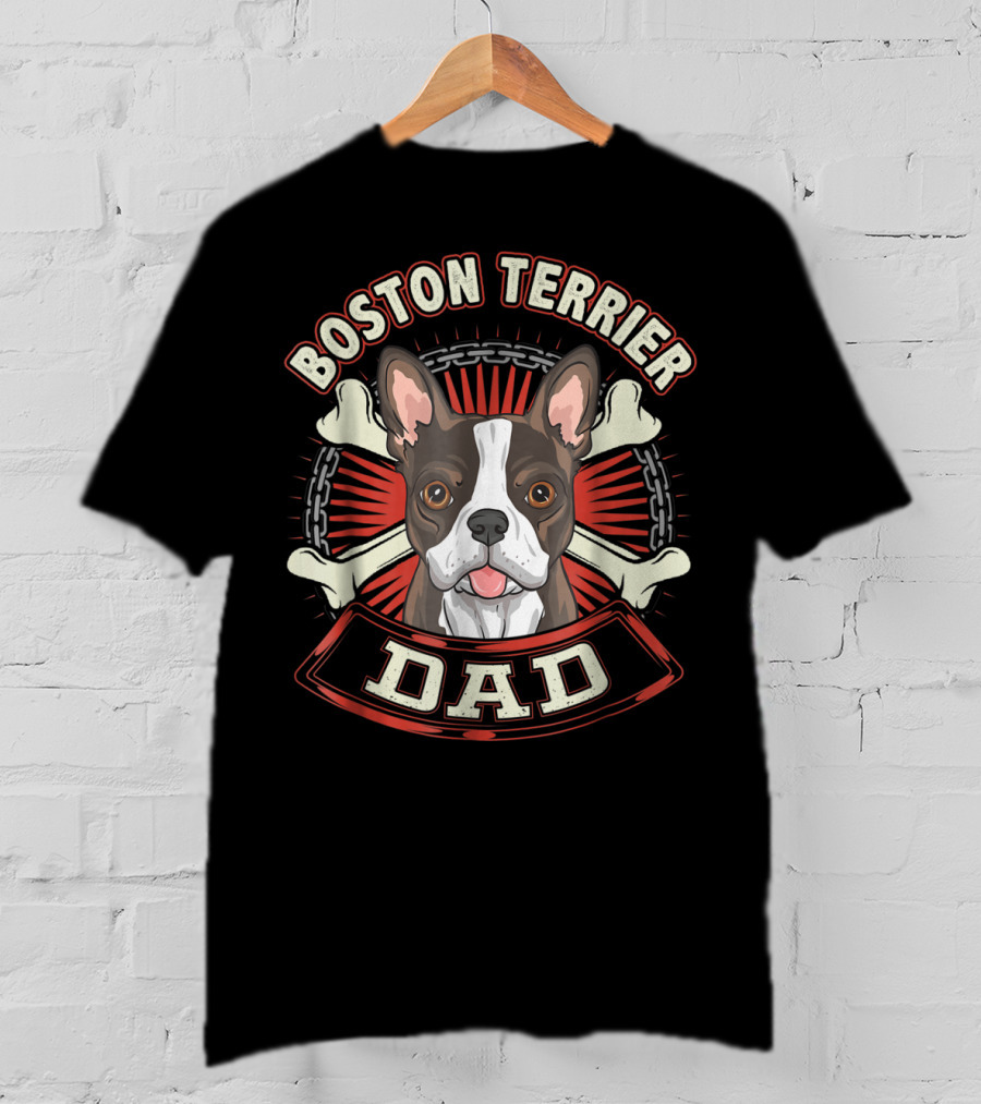 Boston Terrier Dad Dog Breed 15 T-Shirt