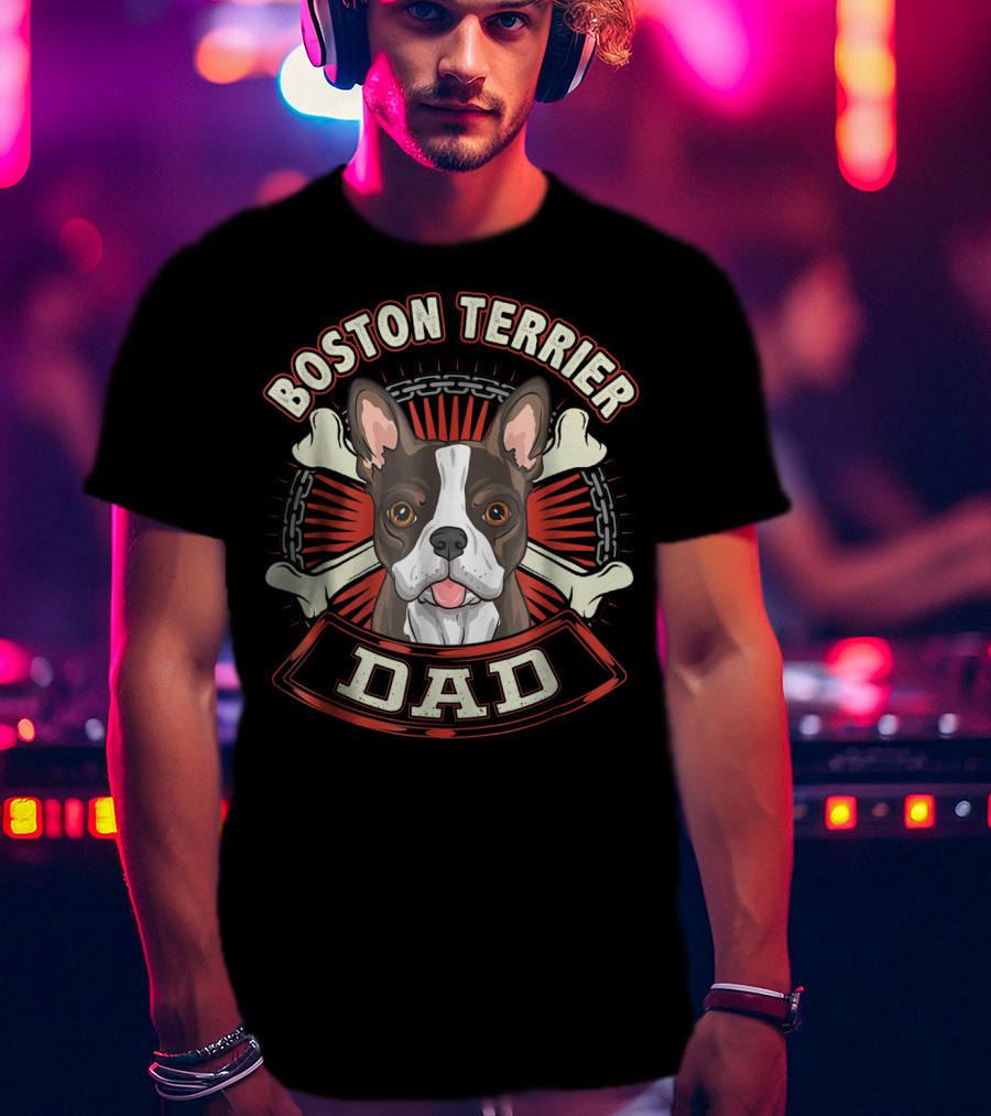 Boston Terrier Dad Dog Breed 15 T-Shirt