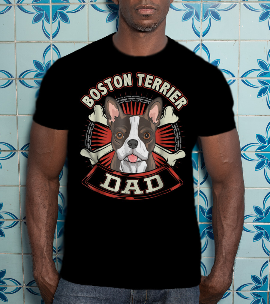 Boston Terrier Dad Dog Breed 15 T-Shirt