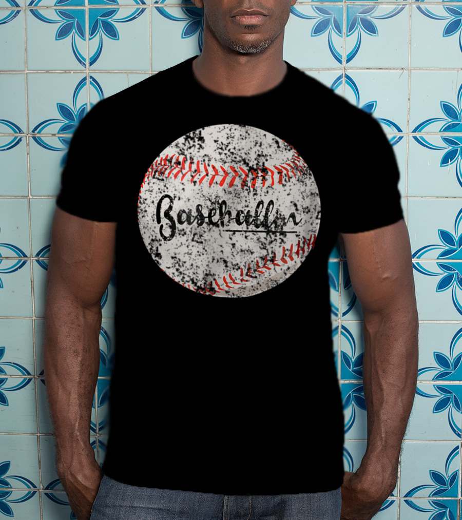 Baseballin Funny Baseball Player Grunge Baseball T-Shirt
