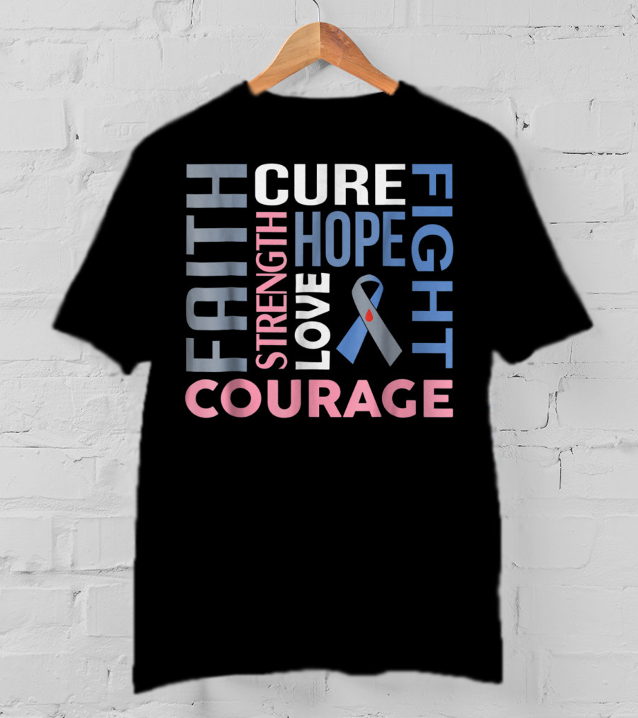 Faith Hope Cure Fight Strength Love Courage Diabetes Type 1 Dad Mom86 T-Shirt