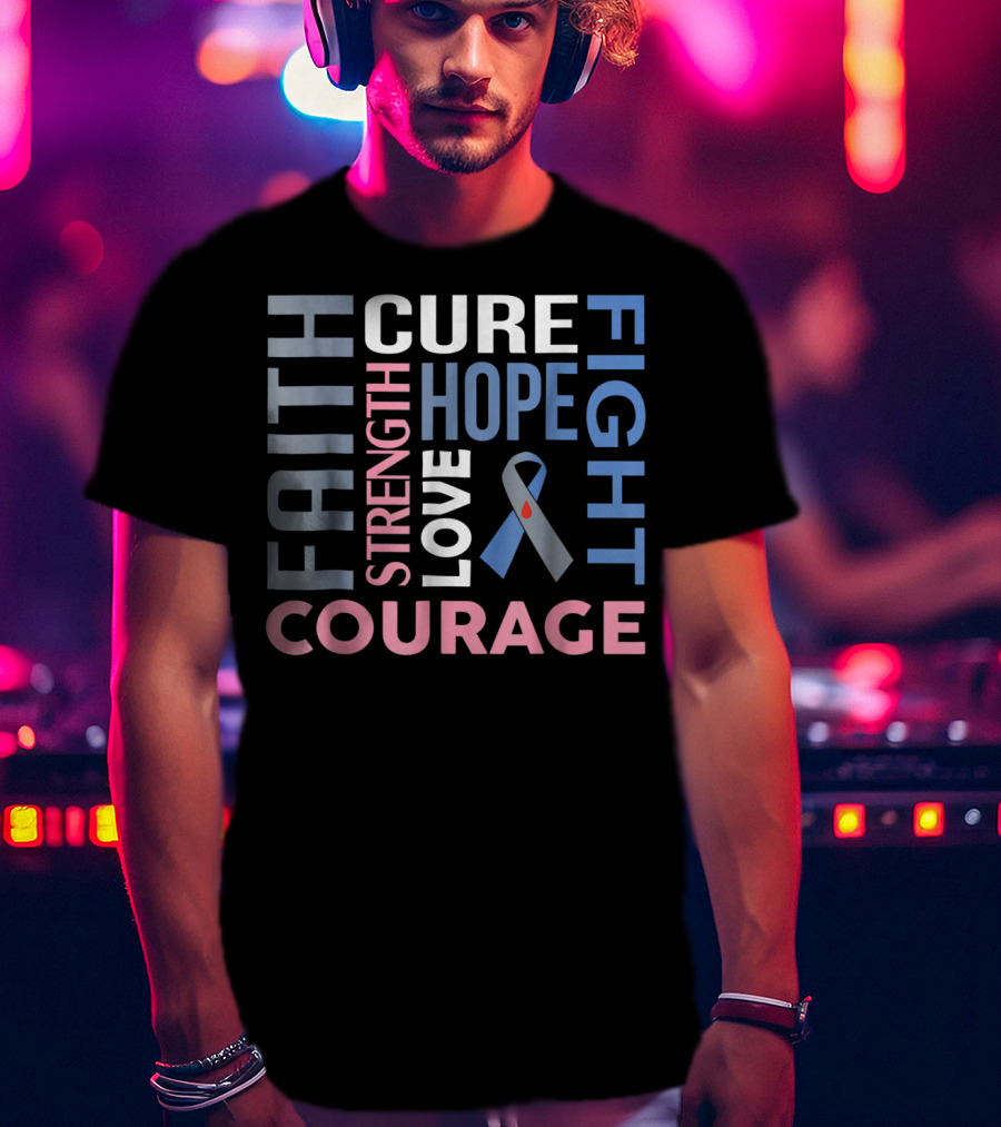 Faith Hope Cure Fight Strength Love Courage Diabetes Type 1 Dad Mom86 T-Shirt