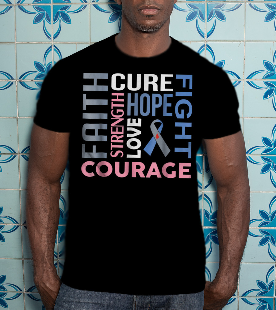 Faith Hope Cure Fight Strength Love Courage Diabetes Type 1 Dad Mom86 T-Shirt