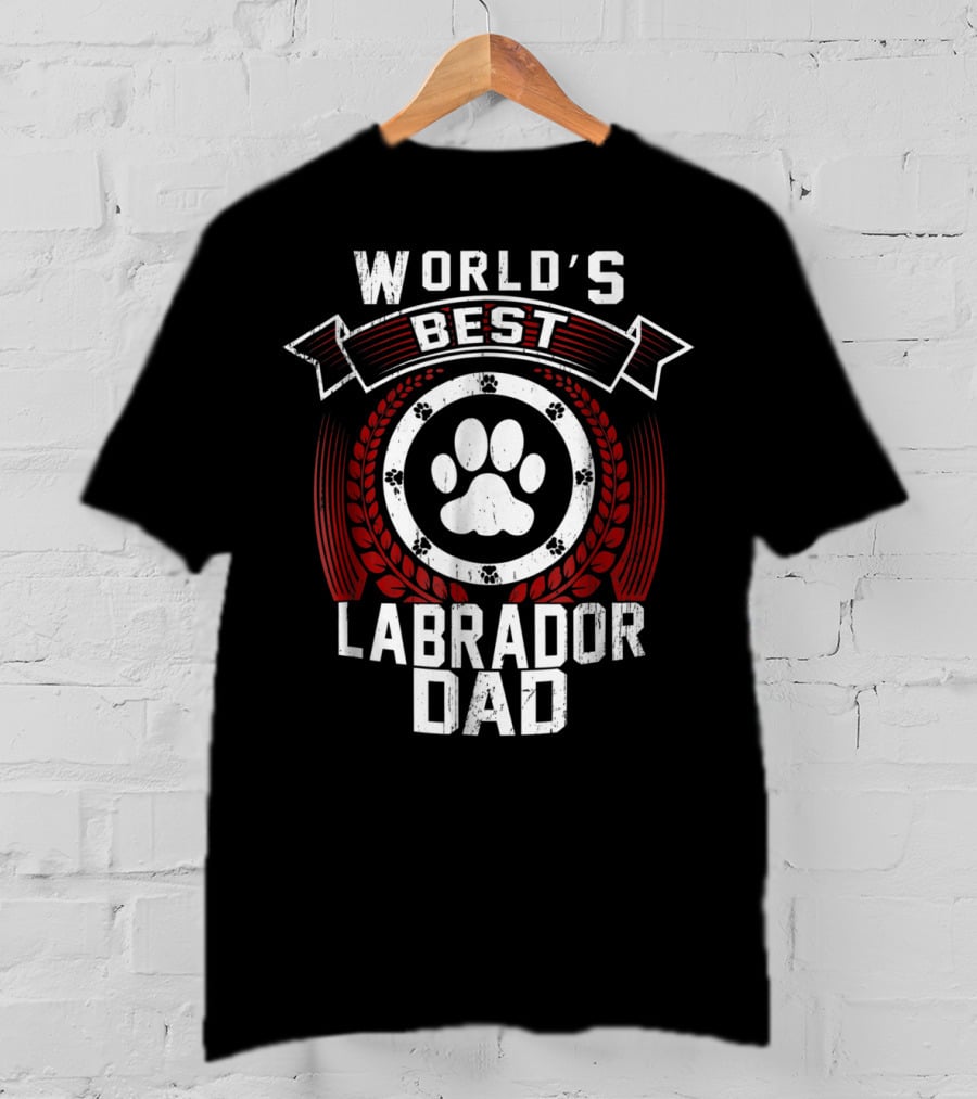 World's Best Labrador Dad Dog Lover Paw Prints T-Shirt