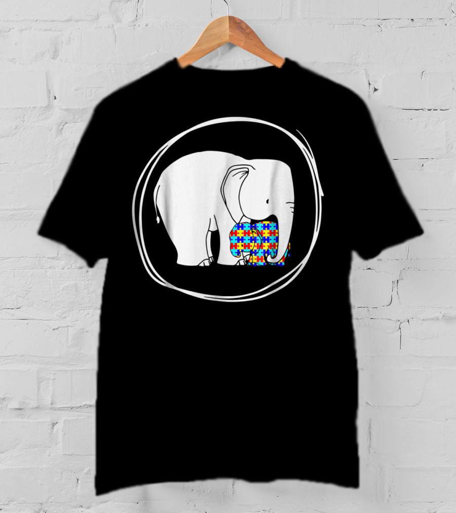 Elephant Love Autism Awareness Puzzle T-Shirt