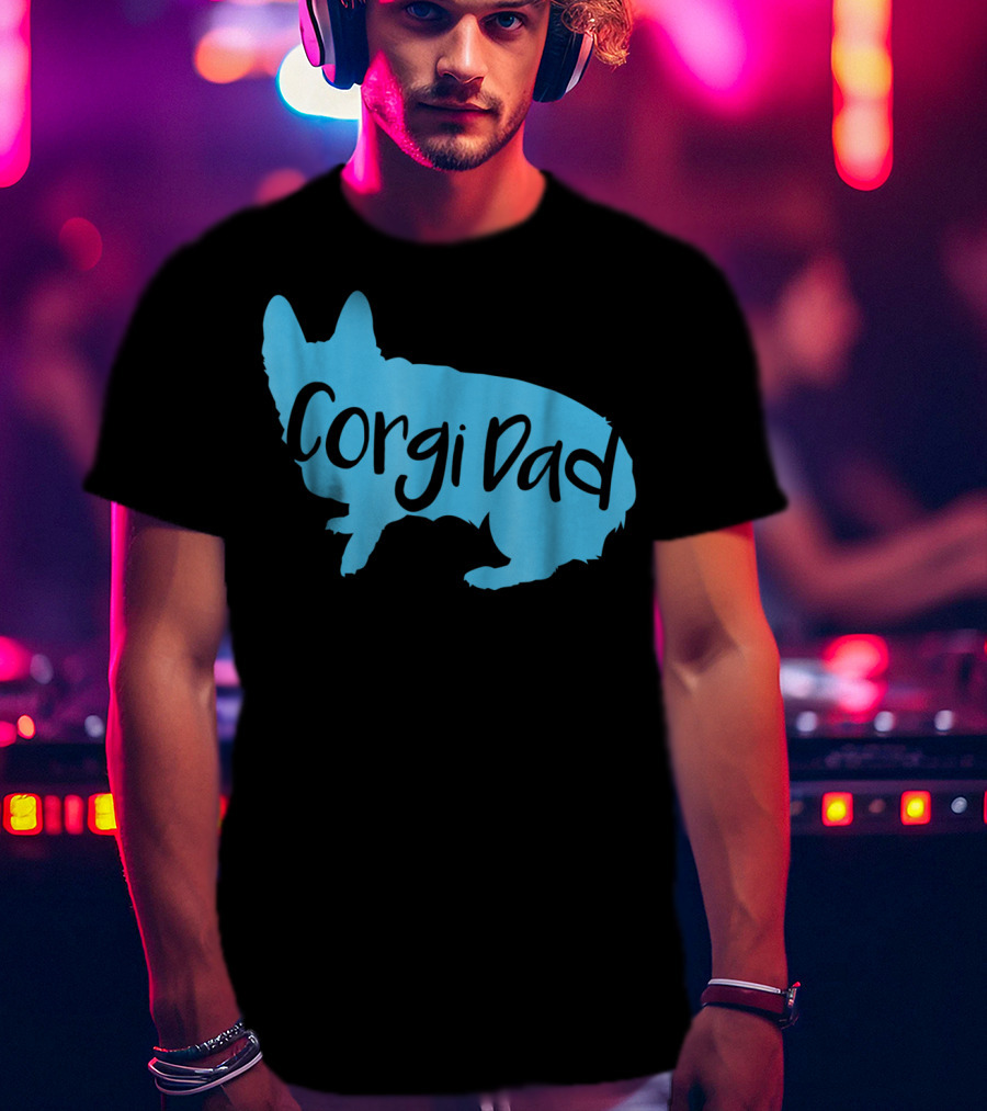 Cute Corgi Dad CorgiLover Welsh Pembroke Dog T-Shirt