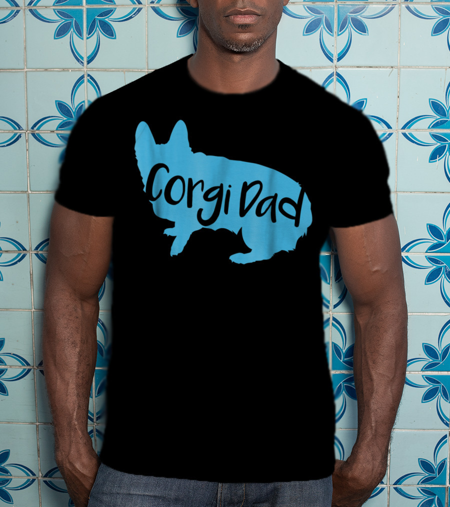 Cute Corgi Dad CorgiLover Welsh Pembroke Dog T-Shirt