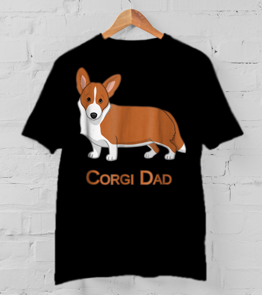 Corgi Dad Red Cardigan Welsh Dog Lovers 76 T-Shirt