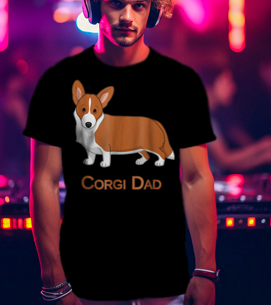 Corgi Dad Red Cardigan Welsh Dog Lovers 76 T-Shirt