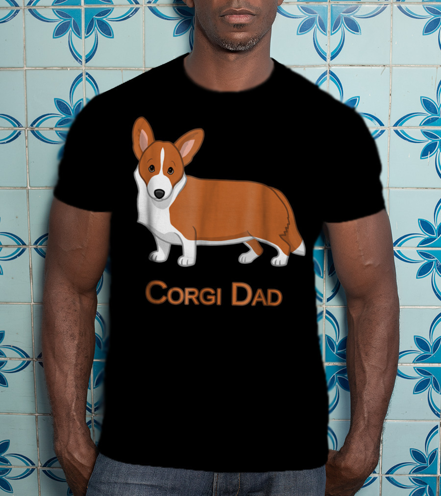 Corgi Dad Red Cardigan Welsh Dog Lovers 76 T-Shirt