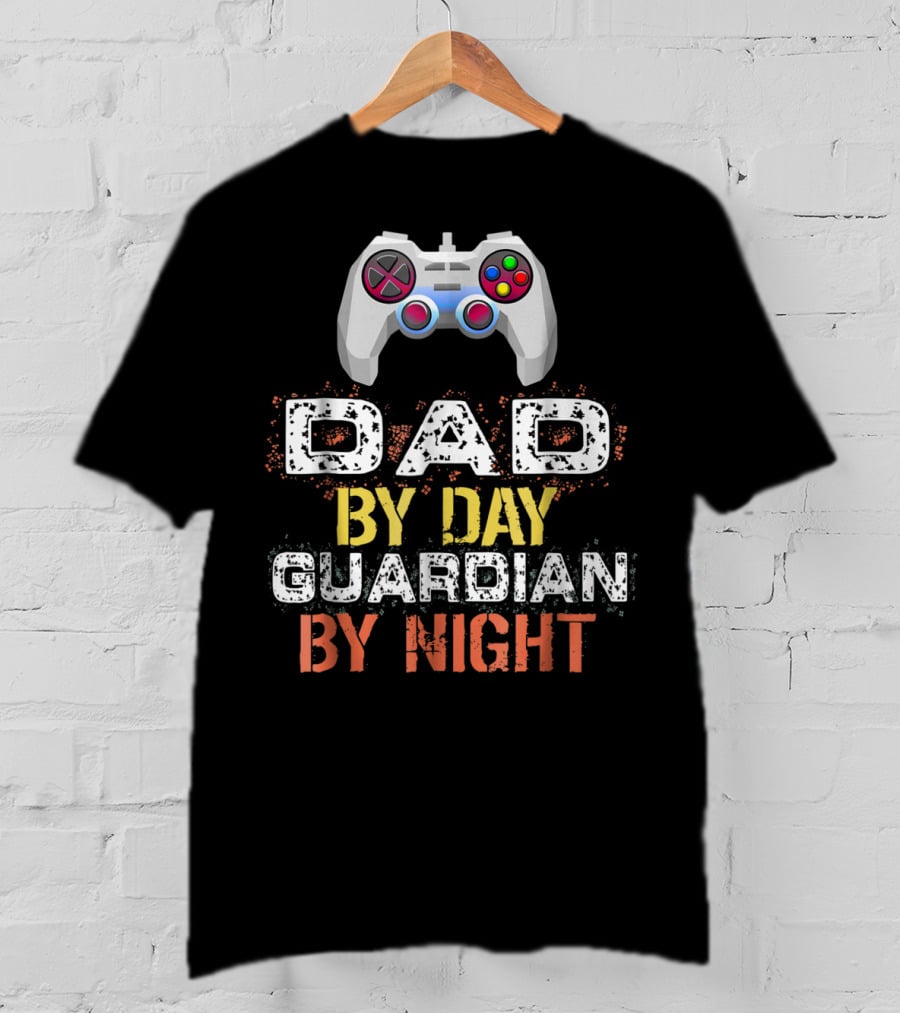 Dad By Day Guardian By Night Video Game Controller T-Shirt