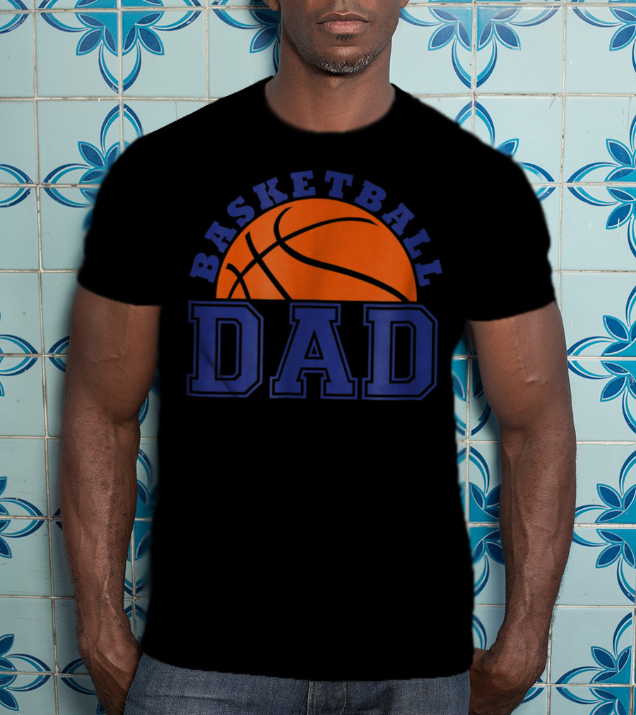 Basketball Dad Orange And Blue Basketball T-Shirt