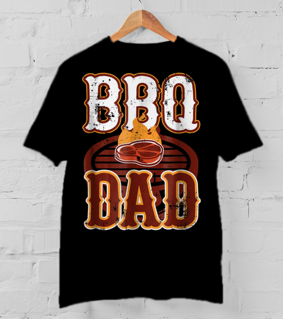 BBQ Dad Steak Grilling Flame Barbecue Dad T-Shirt