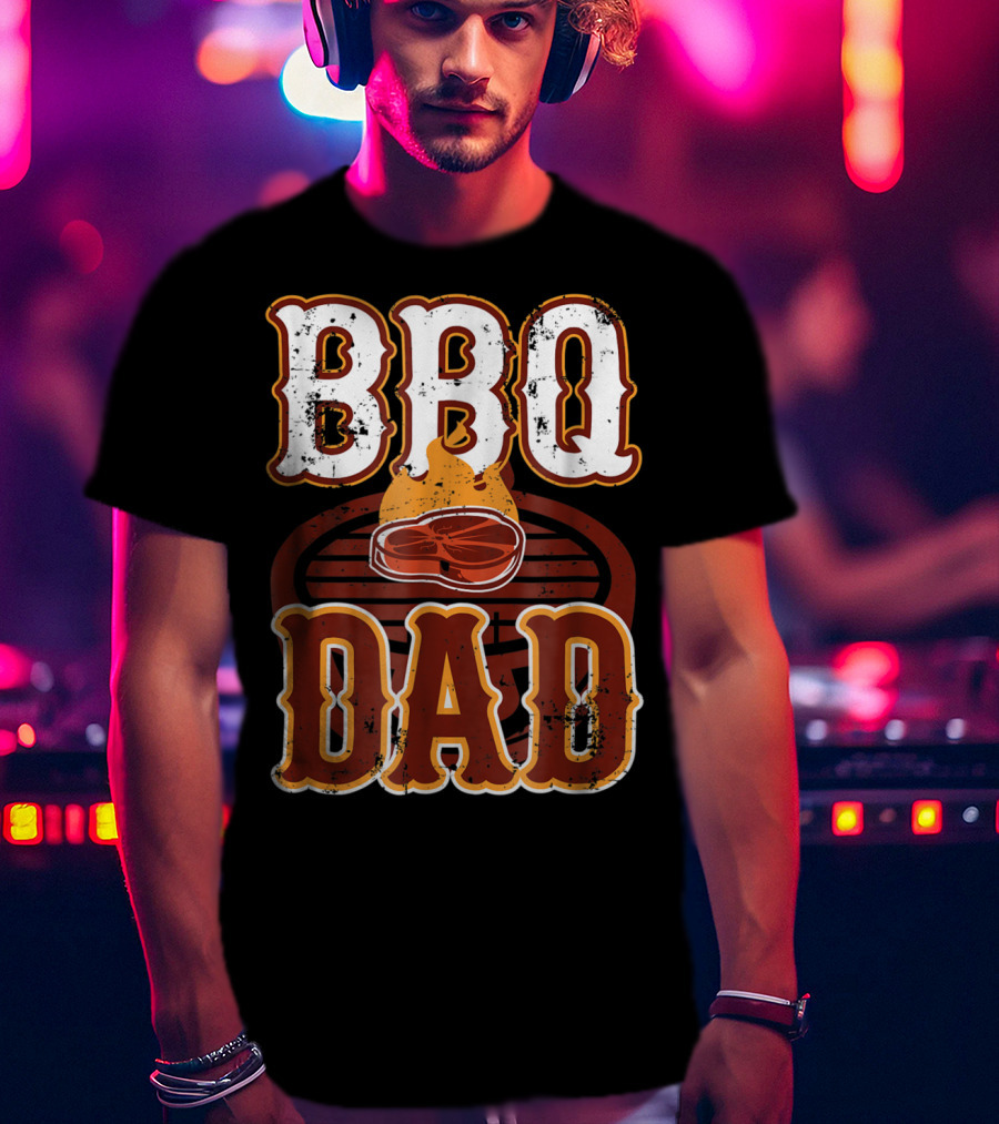 BBQ Dad Steak Grilling Flame Barbecue Dad T-Shirt