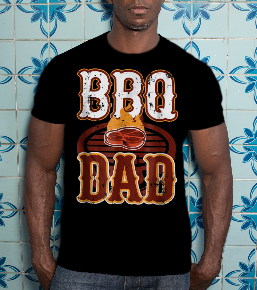BBQ Dad Steak Grilling Flame Barbecue Dad T-Shirt