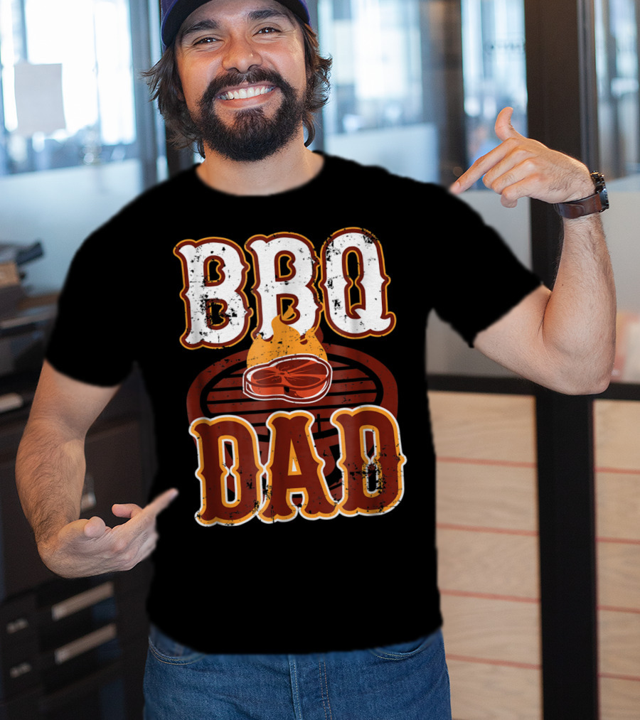 BBQ Dad Steak Grilling Flame Barbecue Dad T-Shirt