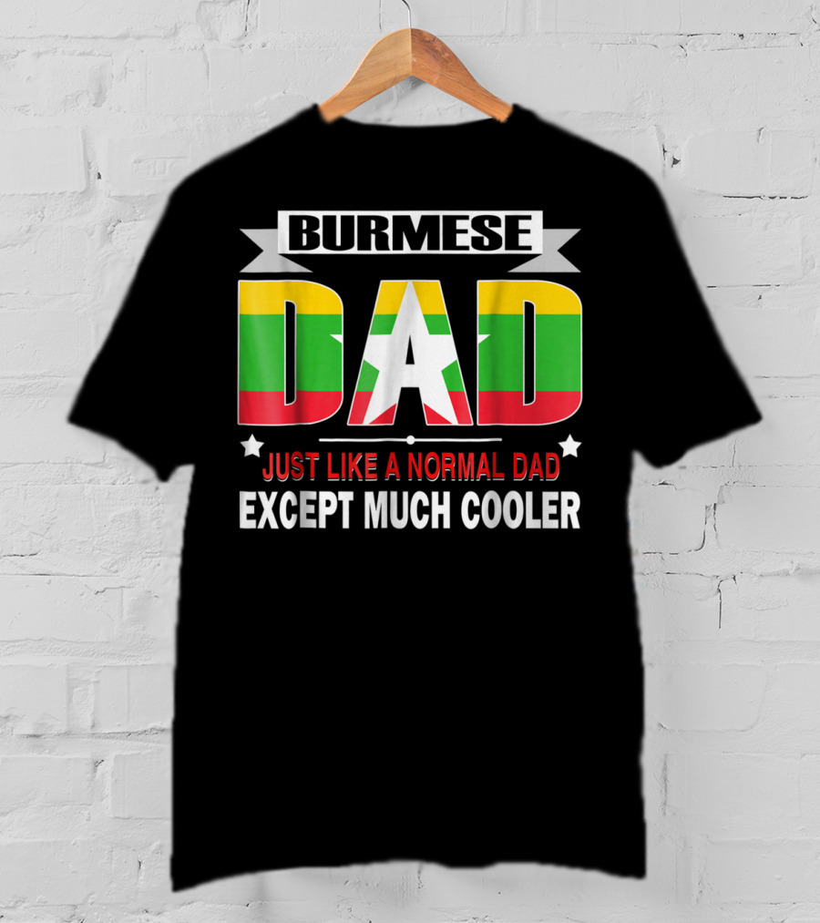 Burmese Dad Just Like A Normal Dad Except Much Cooler Flag76 T-Shirt