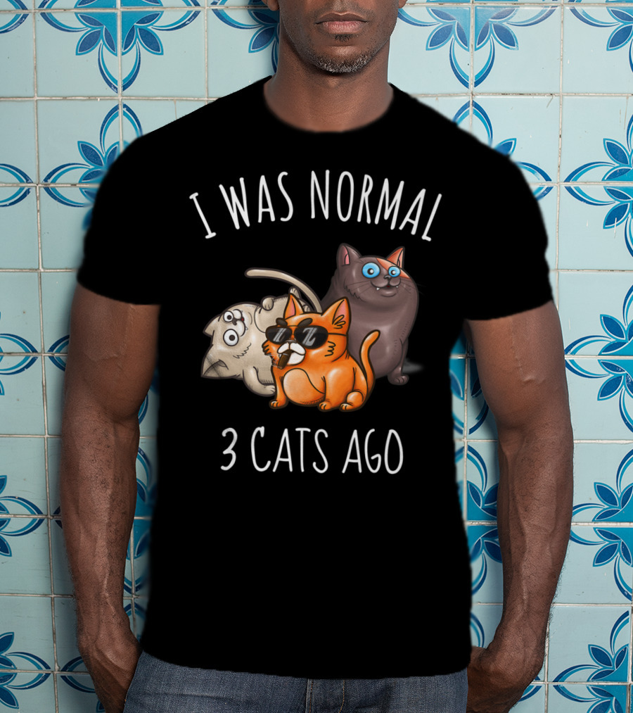I Was Normal 3 Cats Ago Funny Cat Lady Cattitude T-Shirt