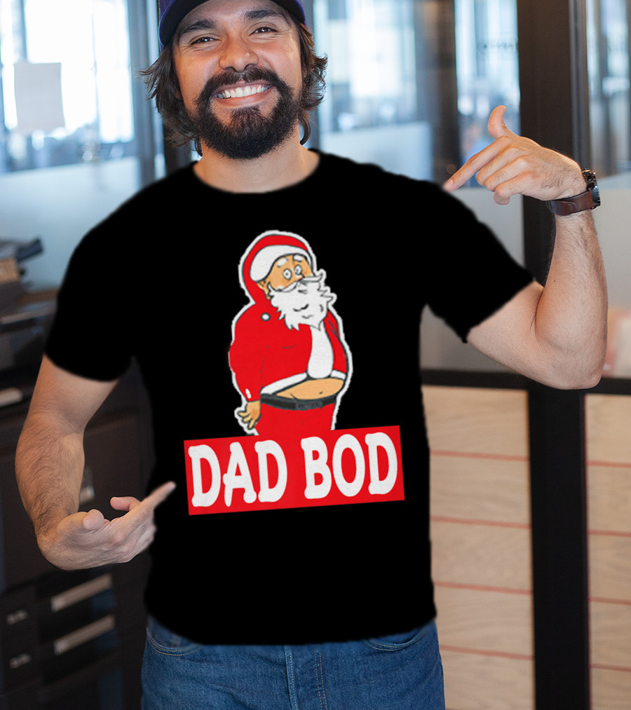 Dad Bod Funny Christmas Santa Belly UglyParty45 T-Shirt