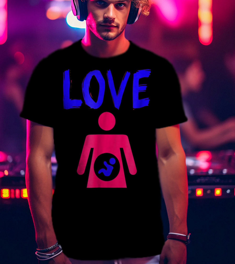 Love Dad Mom Son Pregnancy T-Shirt
