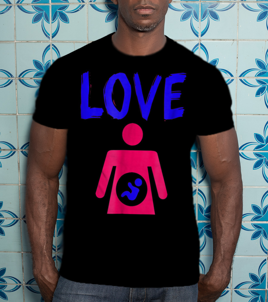 Love Dad Mom Son Pregnancy T-Shirt