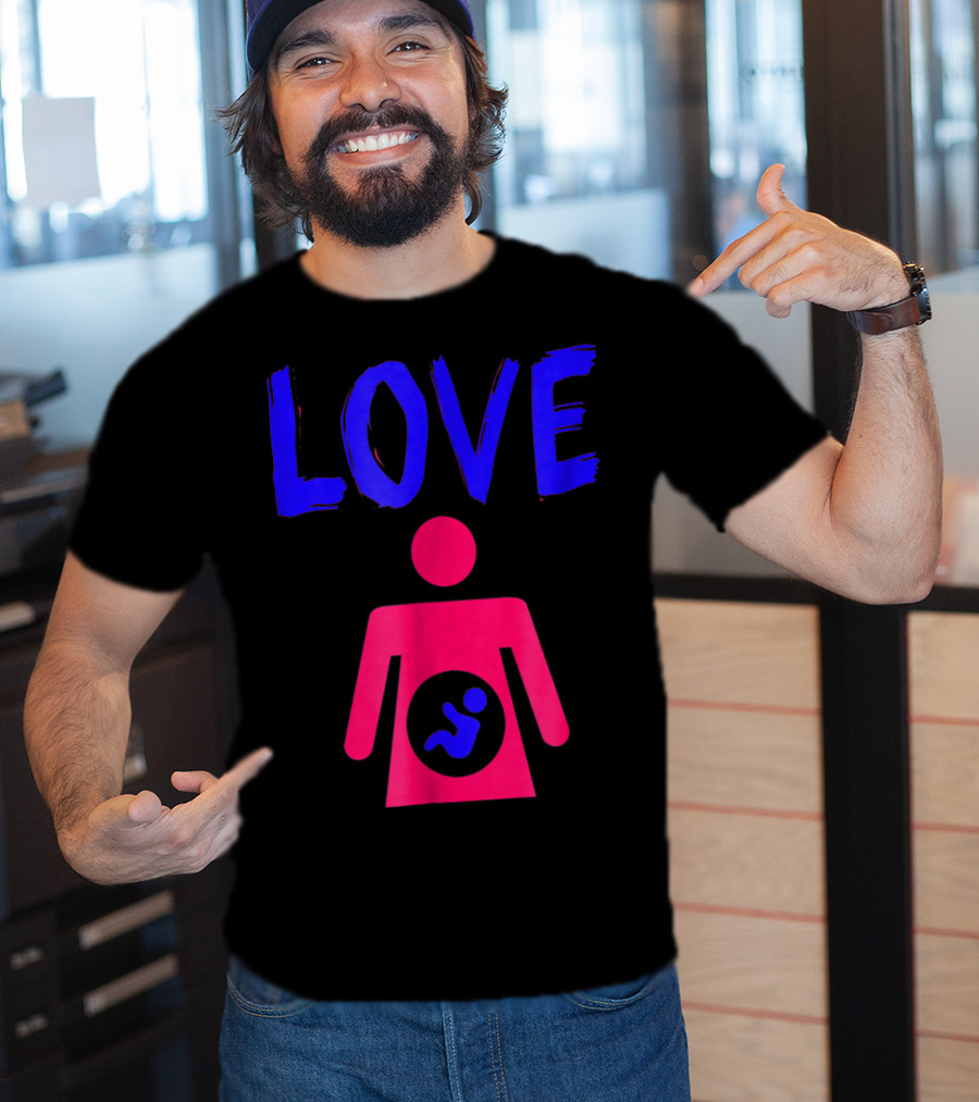 Love Dad Mom Son Pregnancy T-Shirt