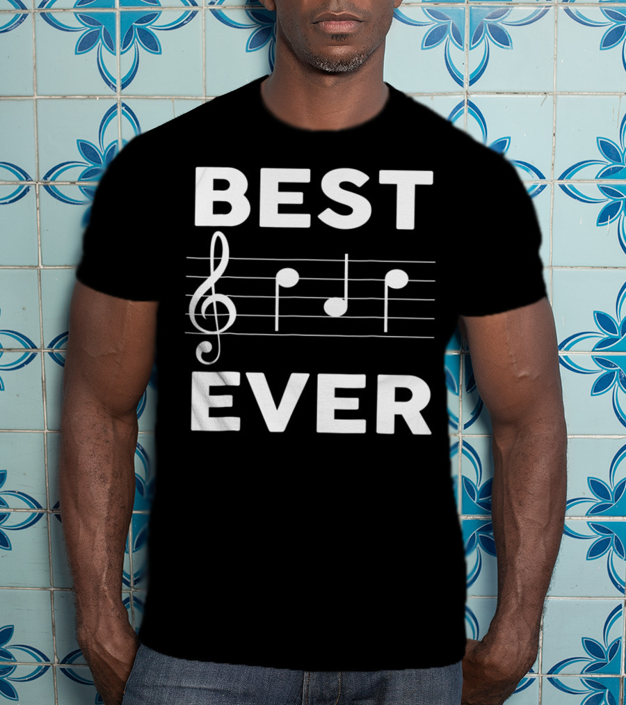 Best Music Dad Ever Best Ever Musician Piano Guitar Player T-Shirt