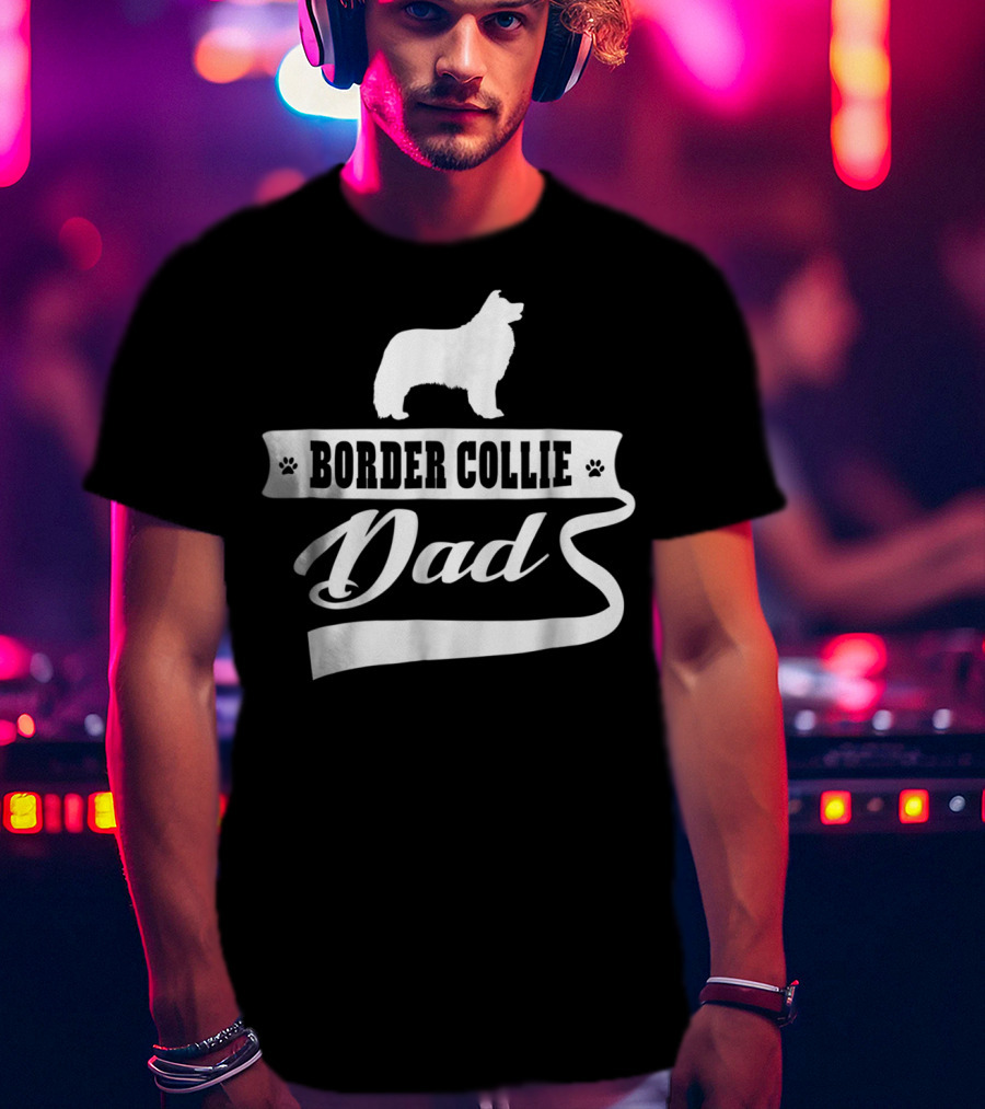 Border Collie Dad Dog Mens Animal Dogs T-Shirt