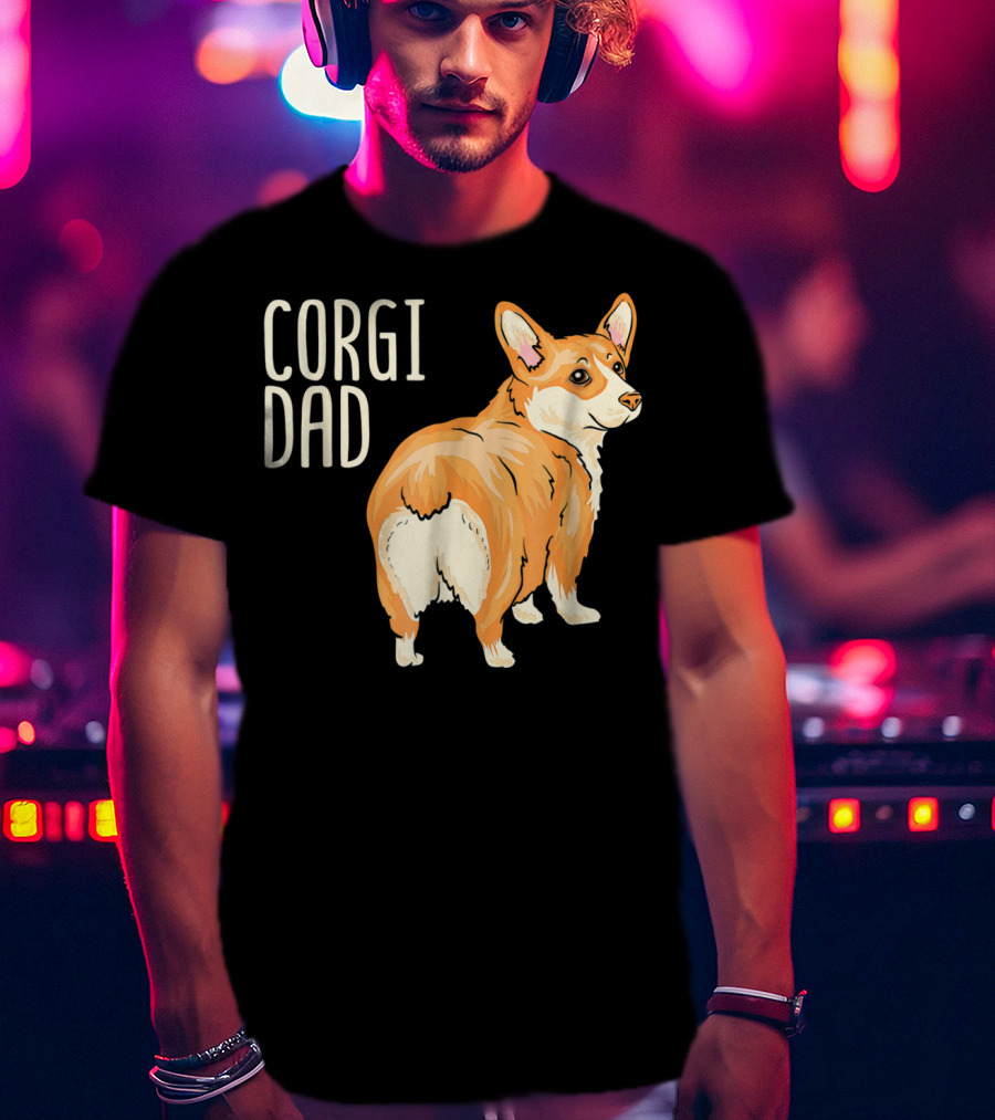 Corgi Dad Cute Dog Pet Owner Adopt Rescue T-Shirt