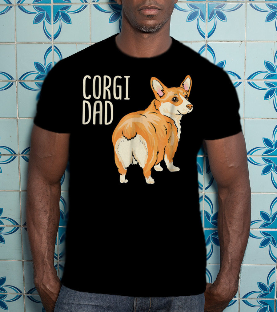 Corgi Dad Cute Dog Pet Owner Adopt Rescue T-Shirt