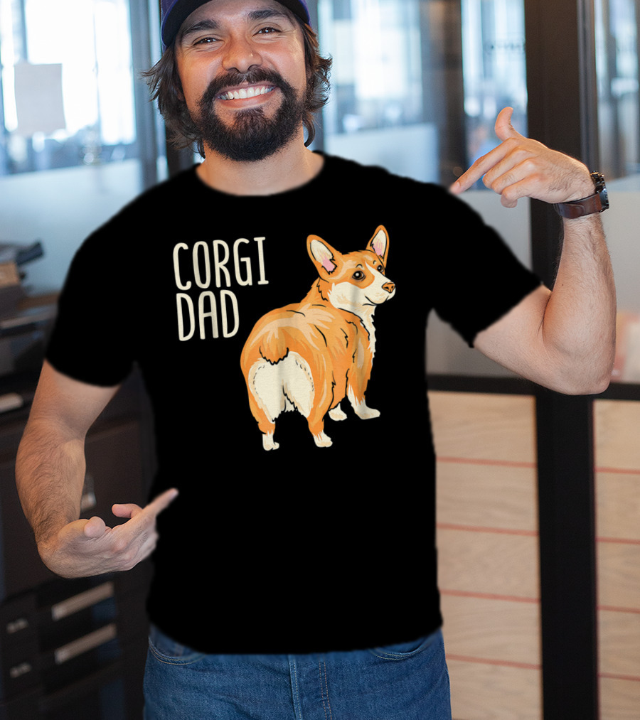 Corgi Dad Cute Dog Pet Owner Adopt Rescue T-Shirt