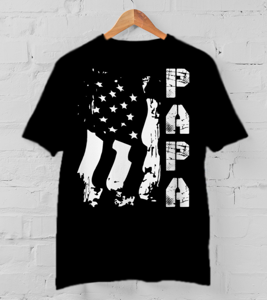 Papa Flag Father's Day S61 USA T-Shirt