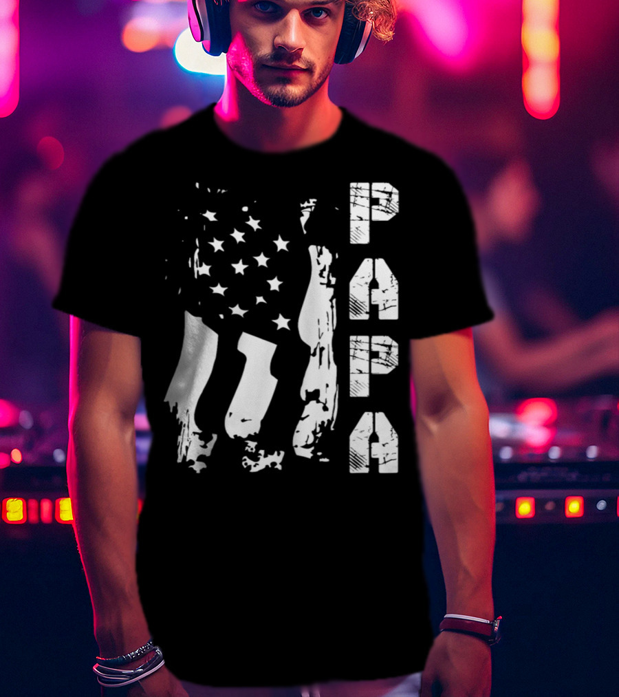 Papa Flag Father's Day S61 USA T-Shirt