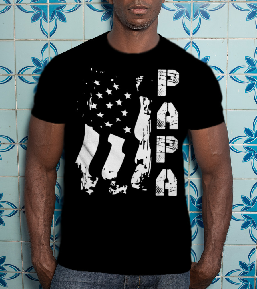 Papa Flag Father's Day S61 USA T-Shirt