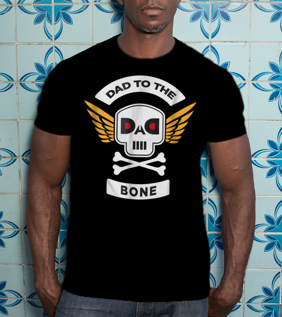 DAD To The Bone Skull Wings Sioux City Rap Merch15 T-Shirt