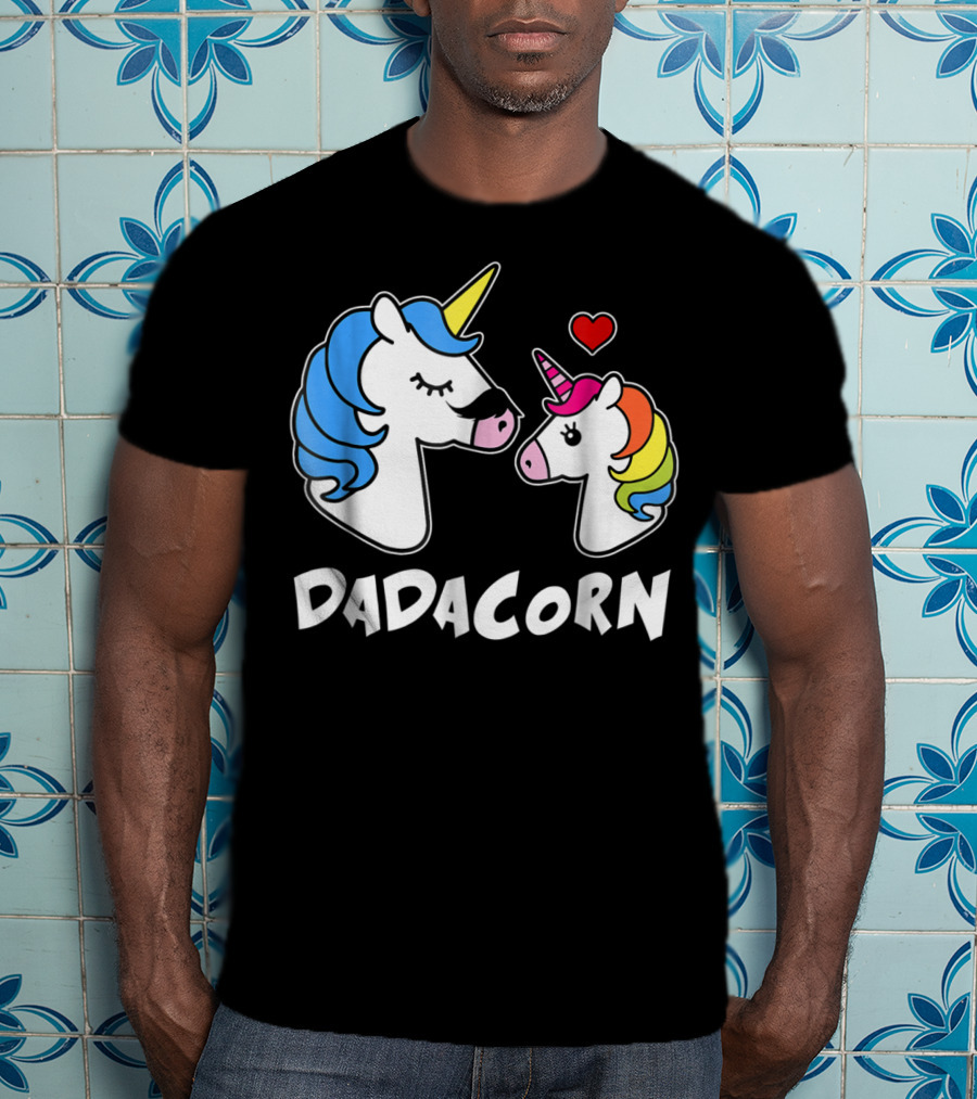 DADACORN Unicorn Dad And Daughter Love 33 T-Shirt